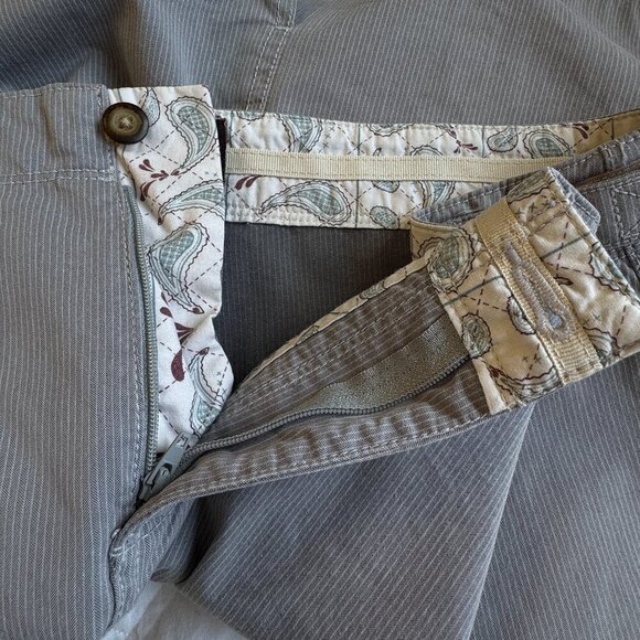 Horny Toad Golf Skort Cargo Pockets Grey and White Pinstripe Tennis Size 12 - Picture 7 of 12